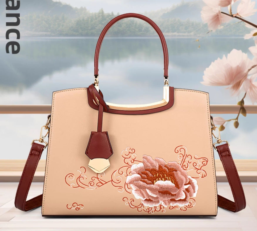 Peony Flower Chinese-style Embroidery Women's Bag - Mom's Edition - New Chinese-style Handbag