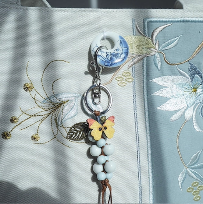 Large-capacity 16-inch computer-style traditional Chinese literary and ancient style Hanfu embroidered simple tote canvas bag, single-shoulder handbag for women