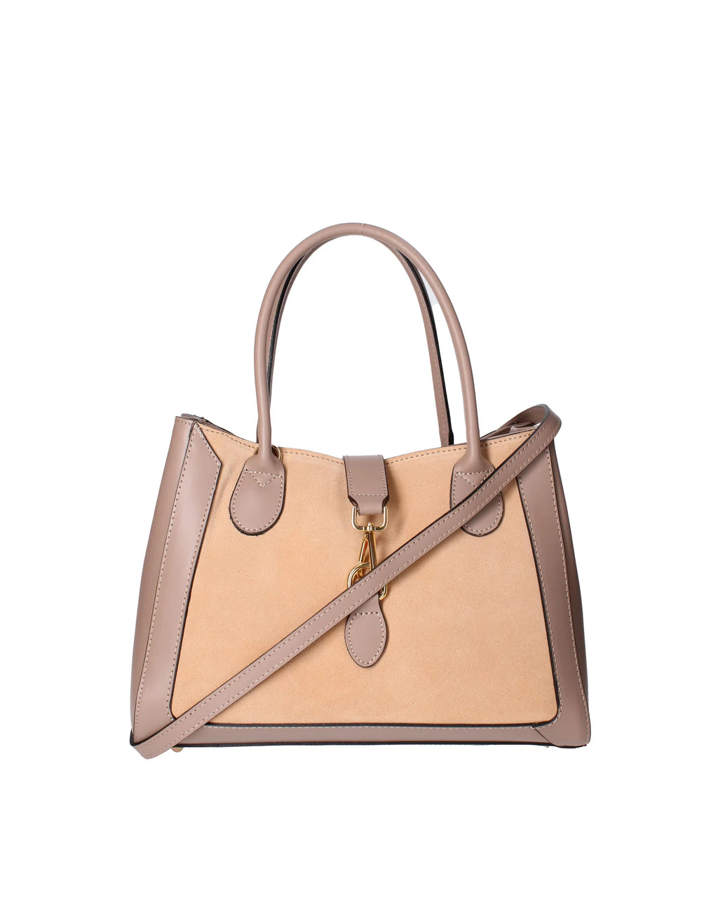 Jordana Women's Handbag Genuine Leather and Suede 07150-L110 TAUPE