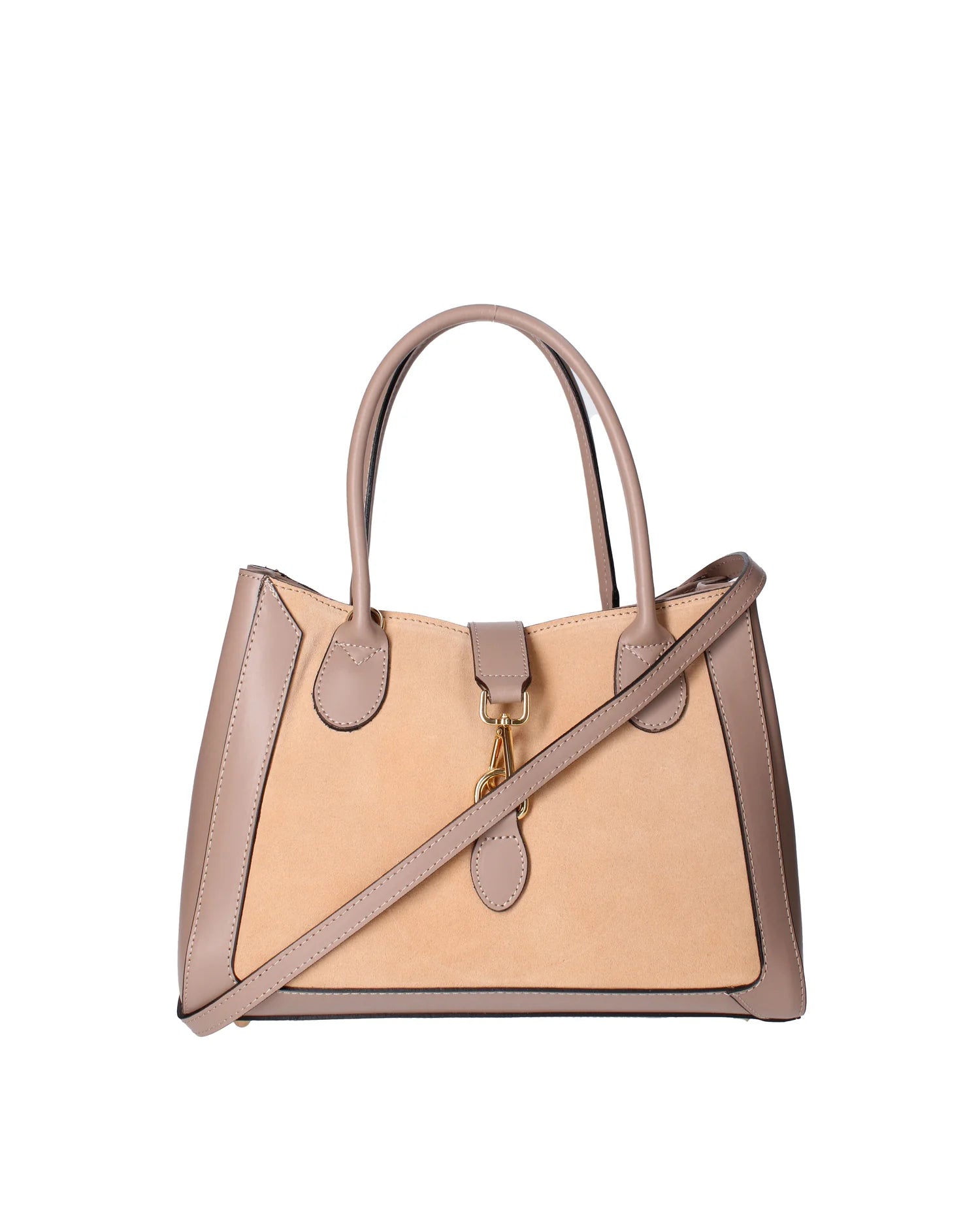 Jordana Women's Handbag Genuine Leather and Suede 07150-L110 TAUPE