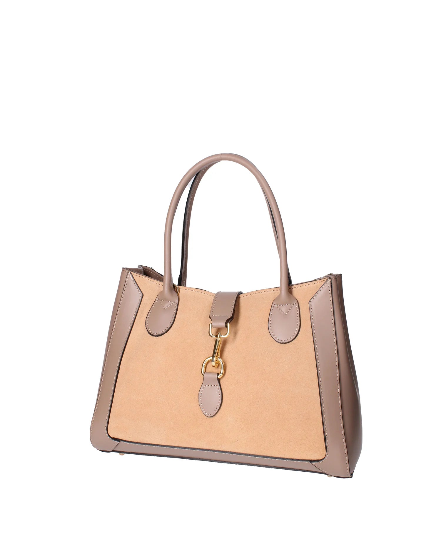 Jordana Women's Handbag Genuine Leather and Suede 07150-L110 TAUPE